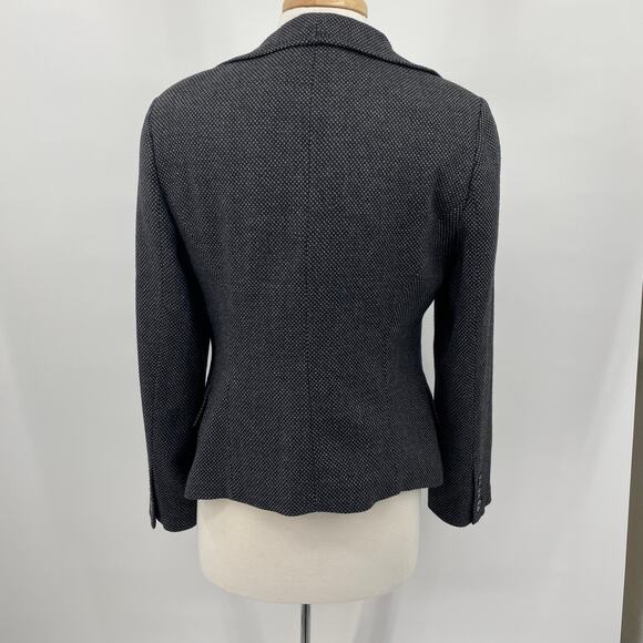 Victor Alfaro Wool Blend Blazer Jacket Double Breasted Oversized Collar Gray 8 - Picture 7 of 9